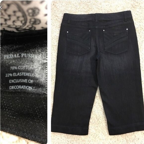 White House Black Market Black Pedal Pushers Capri's Size:6 - Picture 2 of 13